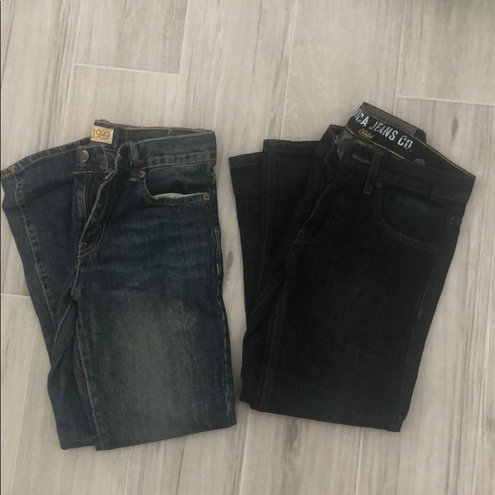 Dark and light washed jeans